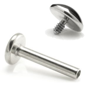 1.2mm Gauge Titanium Dome Labret - Internally-Threaded