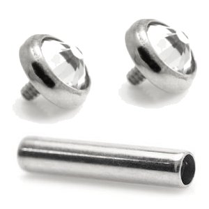 1.2mm Gauge Titanium Jewelled Disc Barbell - Internally-Threaded