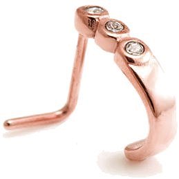 PVD Rose Gold Jewelled Nose Wrap