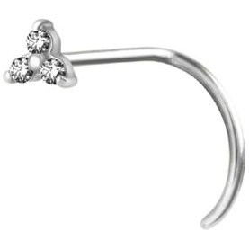 Steel Jewelled Trinity Nose Stud