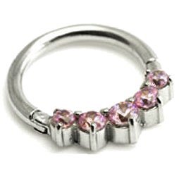 Jewelled Steel Hinged Segment Ring