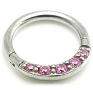 1.2mm Gauge Jewelled Steel Hinged Segment Ring