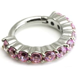 1.2mm Gauge Jewelled Steel Hinged Segment Ring