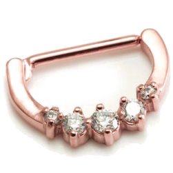 Jewelled PVD Rose Gold Nipple Clicker