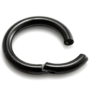 2.4mm Gauge Hinged PVD Black Steel Smooth Segment Ring