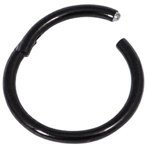 0.8mm Gauge Hinged PVD Black Smooth Segment Ring