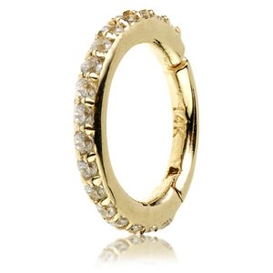9ct Yellow Gold Jewelled Eternity Hinged Ring
