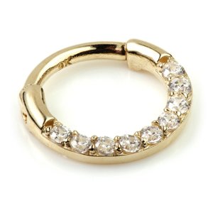 14ct Yellow Gold Jewelled Hinged Ring