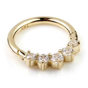 9ct Yellow Gold Jewelled Hinged Ring