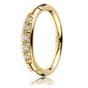 9ct Yellow Gold Jewelled Hinged Ring