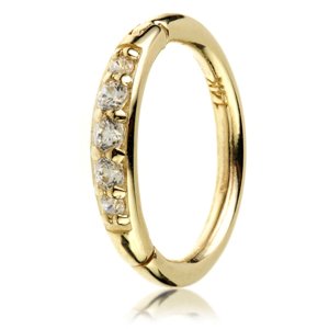 14ct Yellow Gold Jewelled Hinged Ring