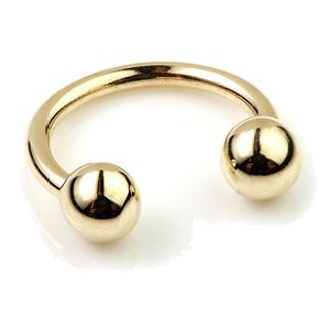 1.0mm Gauge 14ct Gold Circular Barbell