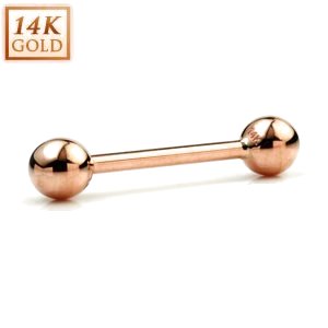 1.2mm Gauge 14ct Rose Gold Barbell