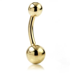 14ct Gold Banana Belly Bar