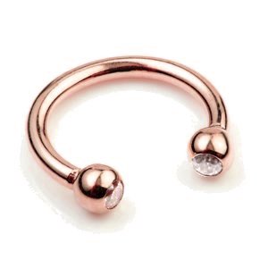 1.2mm Gauge 14ct Rose Gold Jewelled Circular Barbell