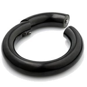 4mm Gauge Hinged PVD Black Steel Segment Ring