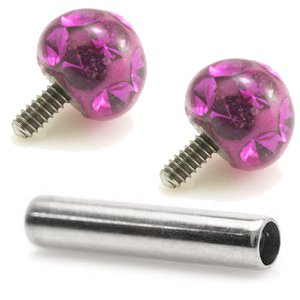 1.6mm Gauge Titanium Epoxy Ball Barbell - Internally-Threaded