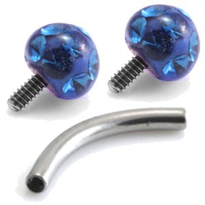 1.2mm Gauge Titanium Epoxy Ball Banana - Internally-Threaded