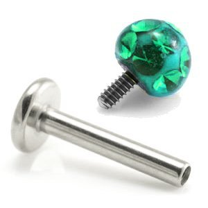 1.2mm Gauge Titanium Epoxy Ball Labret - Internally-Threaded