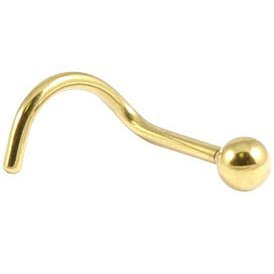 PVD Gold on Titanium Ball Nose Stud