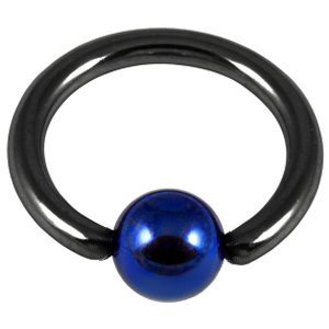 1.0mm Gauge PVD Black on Titanium BCR with Titanium Ball