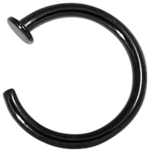 PVD Black on Titanium Open Nose Ring