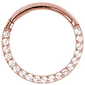 PVD Rose Gold on Titanium Pave Set Eternity Hinged Ring