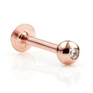 9ct Rose Gold Jewelled Labret