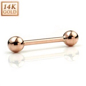 1.6mm Gauge 9ct Rose Gold Barbell