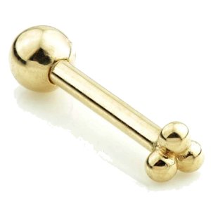 9ct Yellow Gold Triple Dots Ear Stud