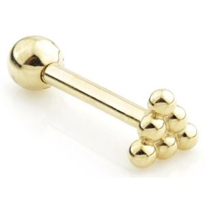 14ct Yellow Gold Six Dots Ear Stud