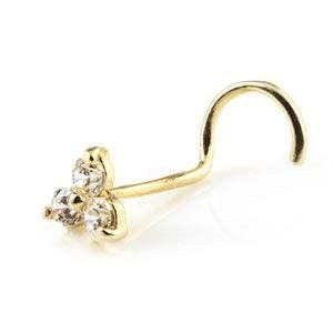 9ct Yellow Gold Trinity Jewel Nose Stud