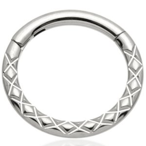 Titanium Criss Cross Hinged Segment Ring