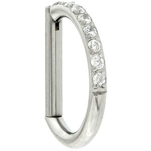 Titanium Jewelled Bar Hinged Segment Ring