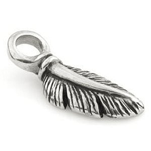 Steel Slip-On Charm - Feather