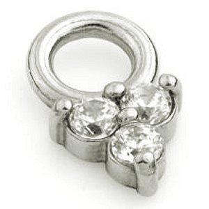 Steel Slip-On Charm - Claw Set Jewelled Trinity