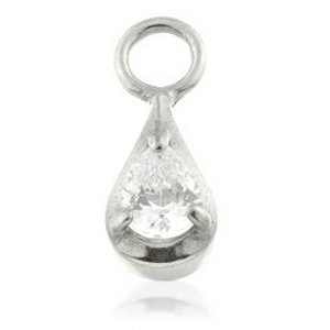 Steel Slip-On Charm - Encased Teardrop