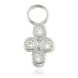 Steel Slip-On Charm - Quad Jewel