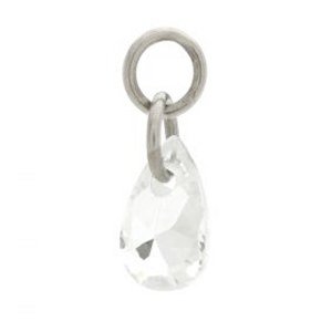 Titanium Slip-On Charm - Teardrop Jewel