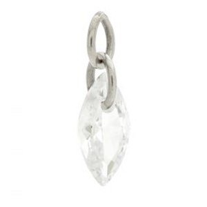 Titanium Slip-On Charm - Marquise Jewel