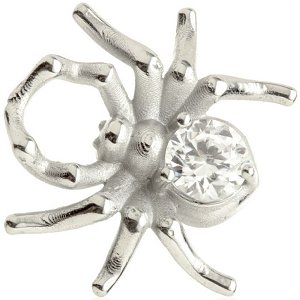 Steel Slip-On Charm - Jewelled Spider