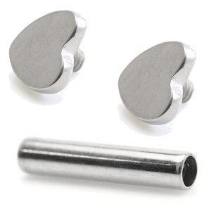 1.2mm Gauge Titanium Heart Barbell - Internally-Threaded