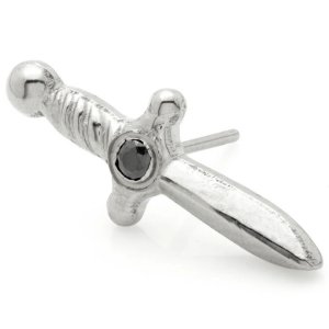 Threadless Titanium Jewelled Dagger Attachment