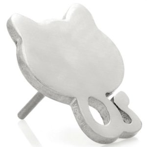 Threadless Titanium Big Head Cat Attachment