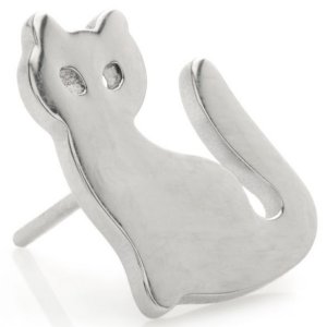 Threadless Titanium Sitting Cat Attachment