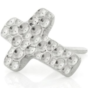 Threadless Titanium Hammered Crucifix Attachment