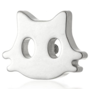 1.2mm Gauge Titanium Big Eyes Cat Attachment - Internally-Threaded