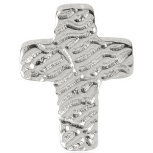 1.2mm Gauge Rippled Titanium Crucifix Attachment - Internally-Threaded