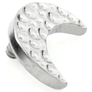 1.2mm Gauge Hammered Titanium Moon Attachment - Internally-Threaded