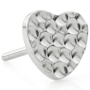 Threadless Titanium Hammered Heart Attachment